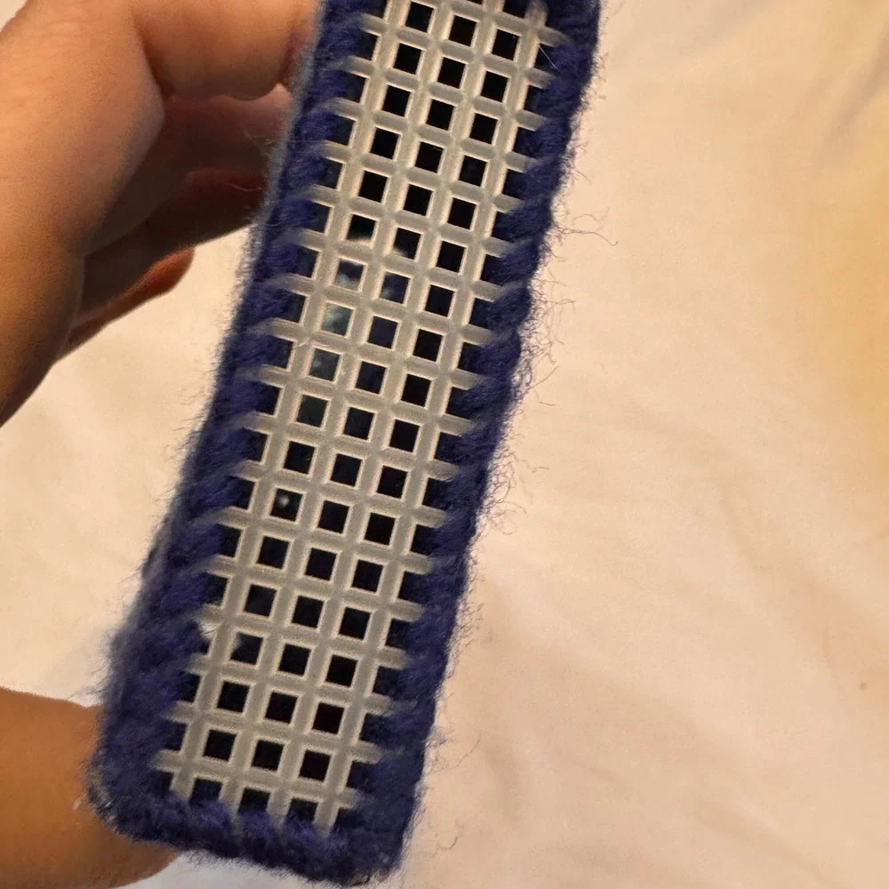 Handmade‎ Crochet Plastic Cigarette Card Holder Pocket Case Blue